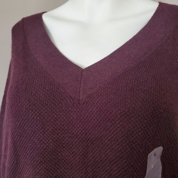 GAP Womens V Neck Sweater SZ LARGE Fall Burgandy - Picture 3 of 8